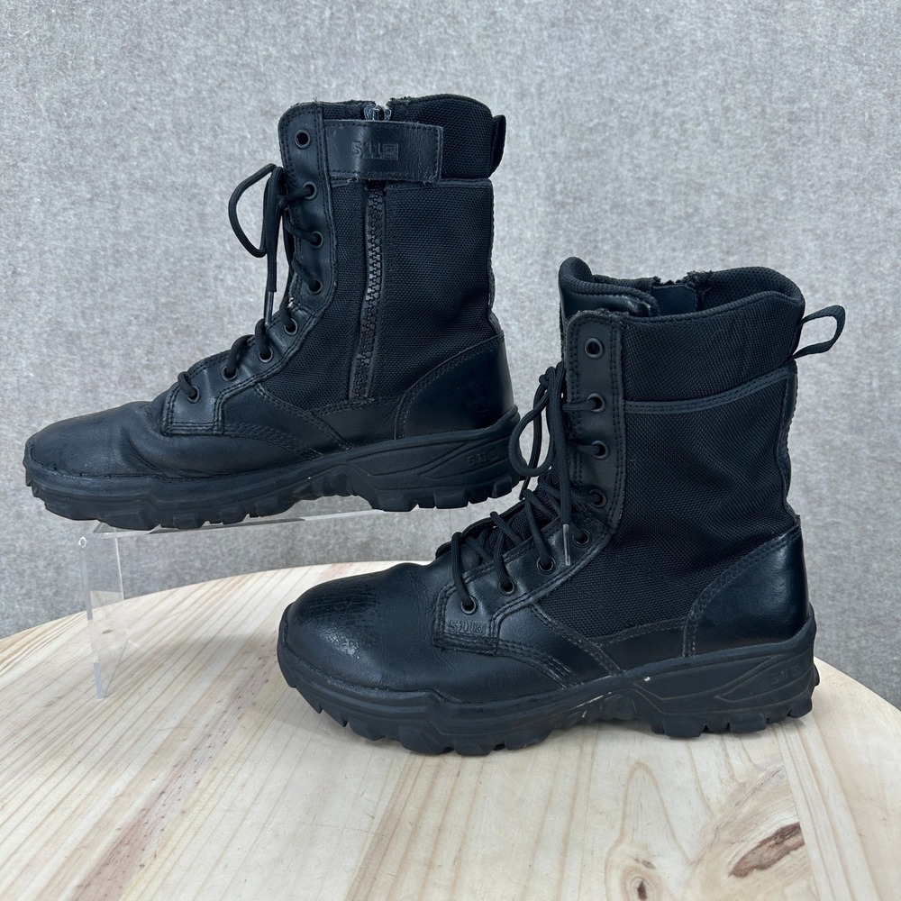 5.11 Tactical Speed 3.0 Urban Boots Mens 9 Black Side Zip Leather Nylon 12336
